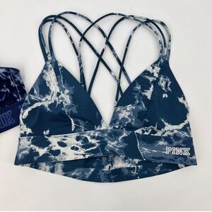 PINK Victoria's Secret Blue Tie-Dye Sports Bra